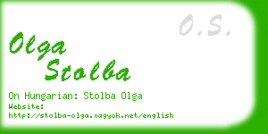 olga stolba business card